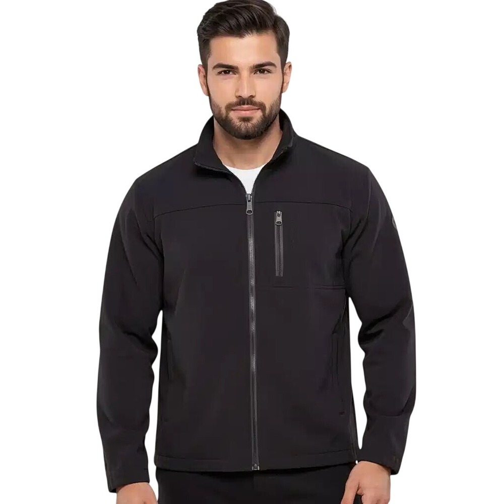 Calvin Klein Mens Soft Shell Jacket Black Full Zip Stretch CM903910 Lg NWT